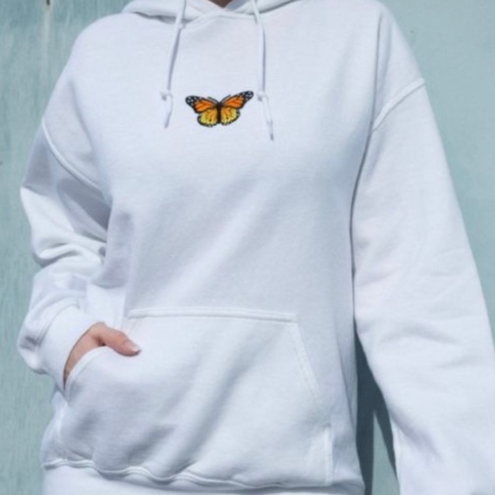 Brandy Melville oversize hoodie with butterfly graphic. One size